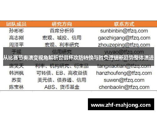 从比赛节奏演变视角解析世俱杯攻防转换与胜负逻辑新趋势整体演进